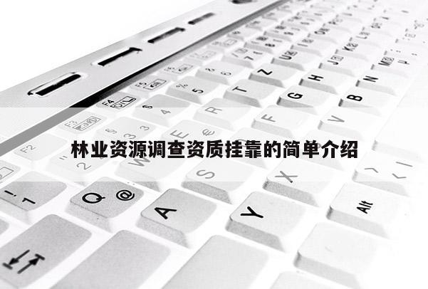 林業資源調查資質掛靠的簡單介紹