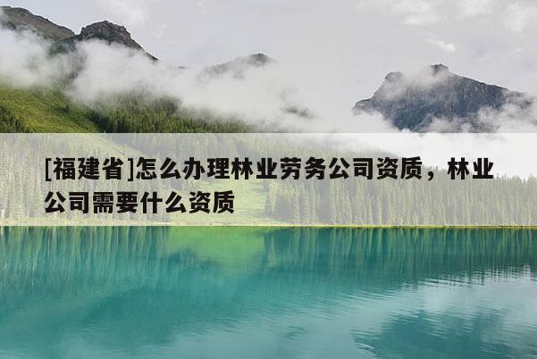 [福建省]怎么辦理林業(yè)勞務(wù)公司資質(zhì)，林業(yè)公司需要什么資質(zhì)