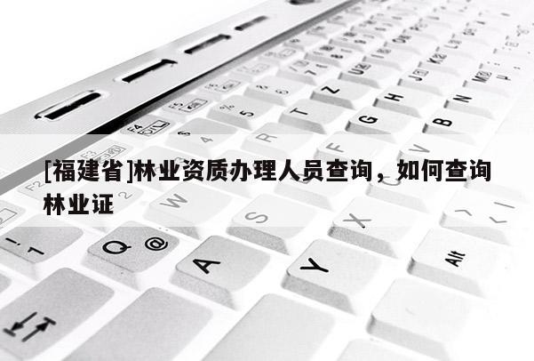 [福建省]林業資質辦理人員查詢，如何查詢林業證