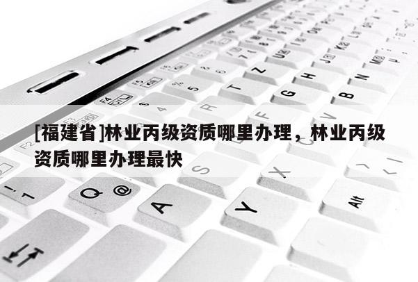 [福建省]林業(yè)丙級資質(zhì)哪里辦理，林業(yè)丙級資質(zhì)哪里辦理最快