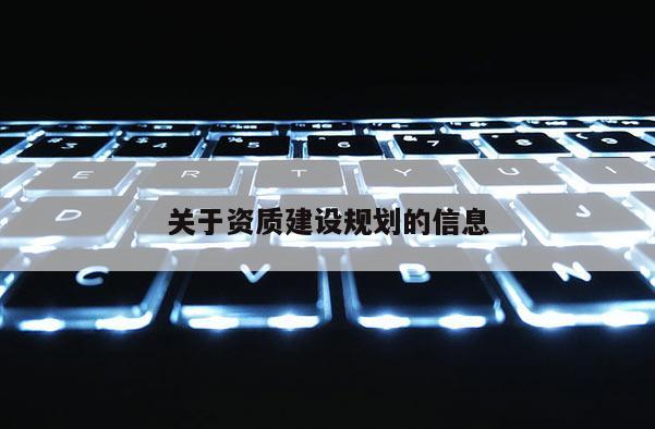 關于資質建設規劃的信息
