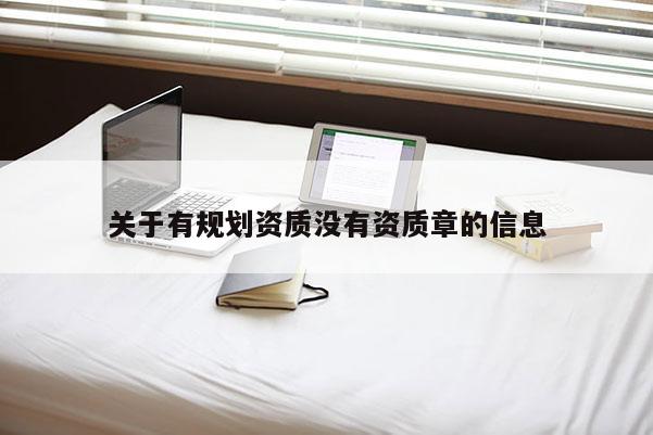 關于有規劃資質沒有資質章的信息